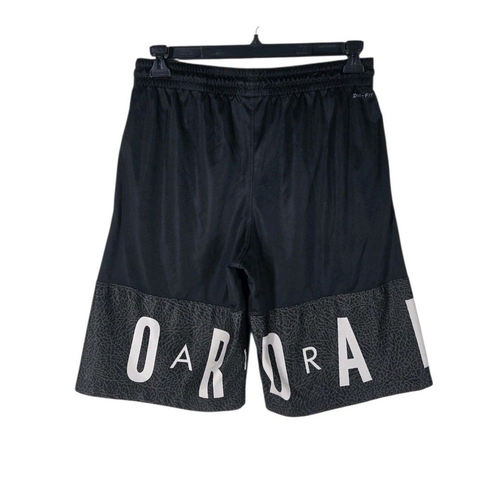 Jordan Basketball Shorts Mens M Dri-FIT Black Graphic Elastic Waist Lightweight